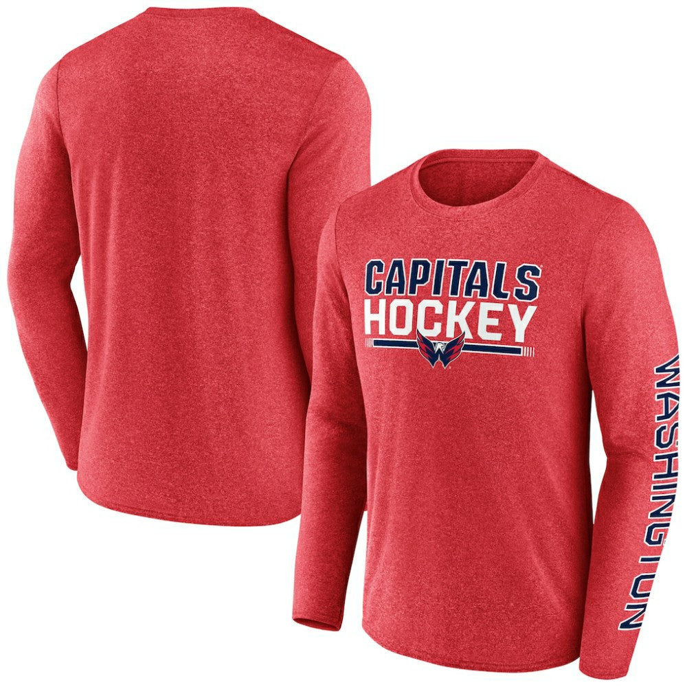 Washington Capitals Fanatics Sweep Iconic Synthetic Long Sleeve T-Shirt Heather Red