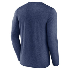 Seattle Kraken Fanatics Sweep Iconic Synthetic Long Sleeve T-Shirt Heather Deep Sea Blue