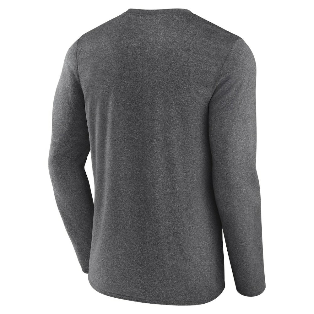 Pittsburgh Penguins Fanatics Sweep Iconic Synthetic Long Sleeve T-Shirt Heather Charcoal