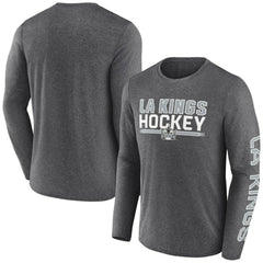 Los Angeles Kings Fanatics Sweep Iconic Synthetic Long Sleeve T-Shirt Heather Charcoal