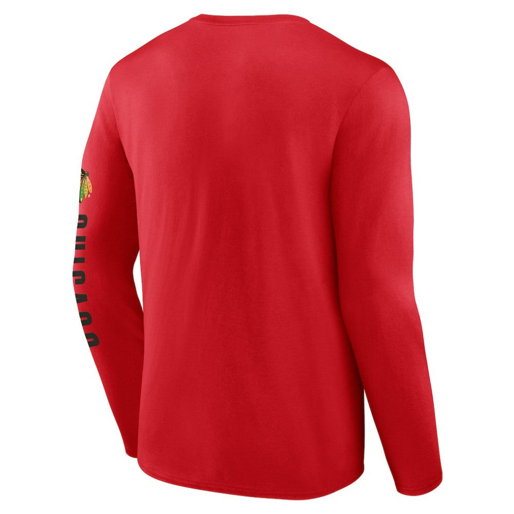 Chicago Blackhawks Fanatics Headline Long Sleeve T-Shirt Red