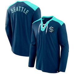 Seattle Kraken Fanatics Iconic Exclusive Long Sleeve T-Shirt Deep Sea Blue