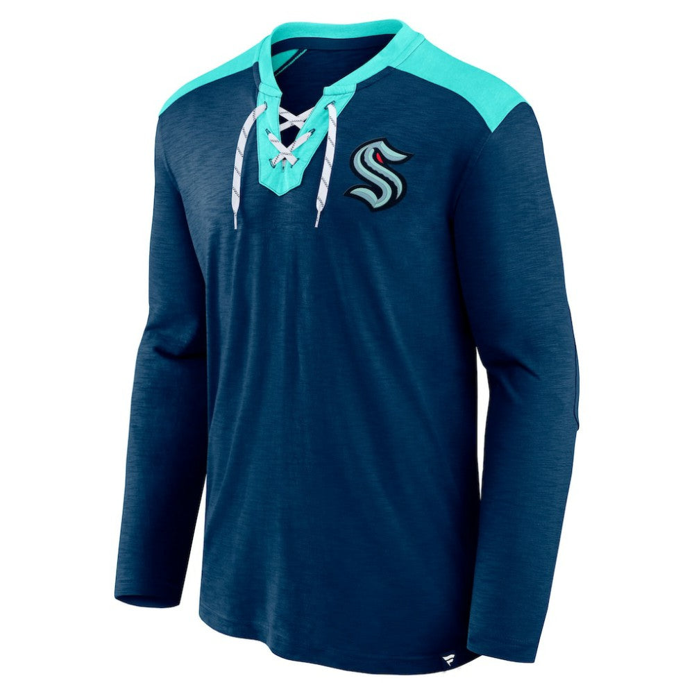 Seattle Kraken Fanatics Iconic Exclusive Long Sleeve T-Shirt Deep Sea Blue