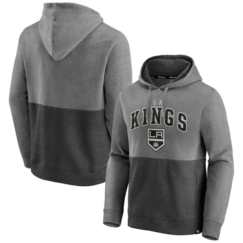 Los Angeles Kings Fanatics Block Party Signature Pullover Hoodie Heather Gray/Heather Charcoal