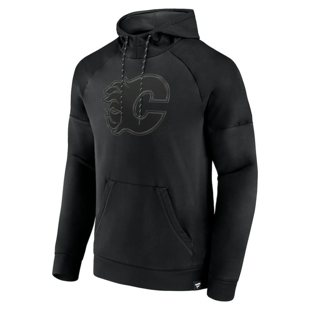 Calgary Flames Fanatics Black Ice Defender Raglan Pullover Hoodie