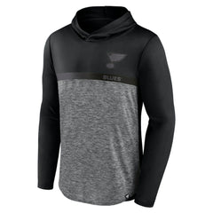 St. Louis Blues Fanatics Iconic Defender Pullover Hoodie Black/Heather Charcoal