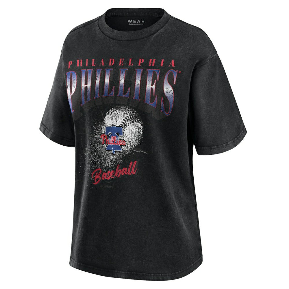 Philadelphia Phillies WEAR by Erin Andrews Women's Oversized Boyfriend T-Shirt Charcoal