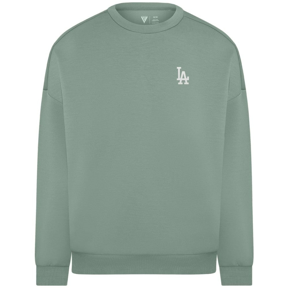 Los Angeles Dodgers Levelwear Women's Luxe Signature Tri-Blend Pullover Sweatshirt Sage Green