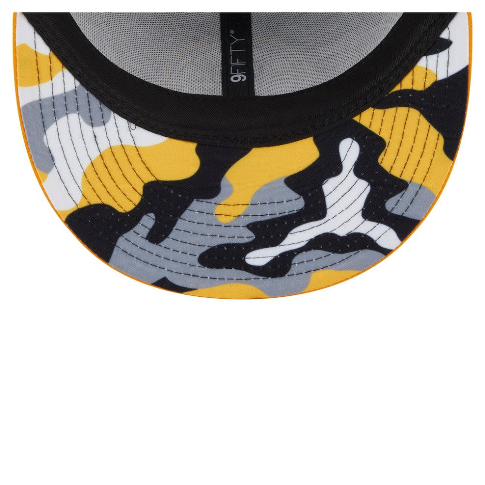 Boston Bruins New Era Camo Meshback 9FIFTY Snapback Hat Black/Gold