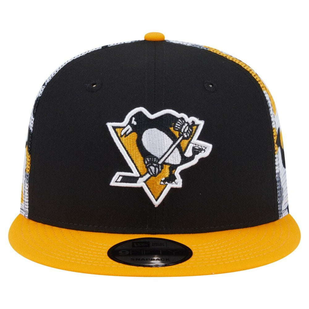 Pittsburgh Penguins New Era Camo Meshback 9FIFTY Snapback Hat Black/Gold