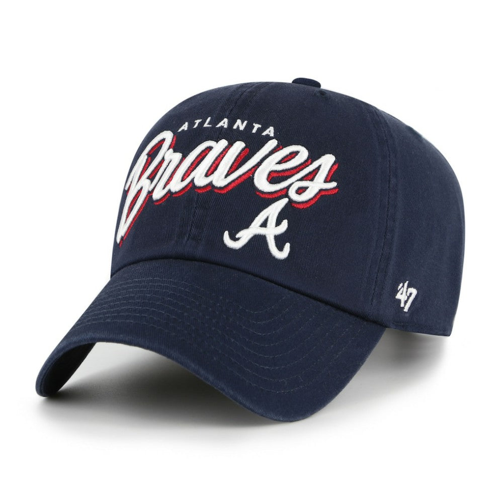 Atlanta Braves Women's Ariana Clean Up Adjustable Hat Navy | 47 brand