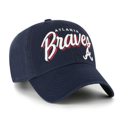 Atlanta Braves Women's Ariana Clean Up Adjustable Hat Navy | 47 brand