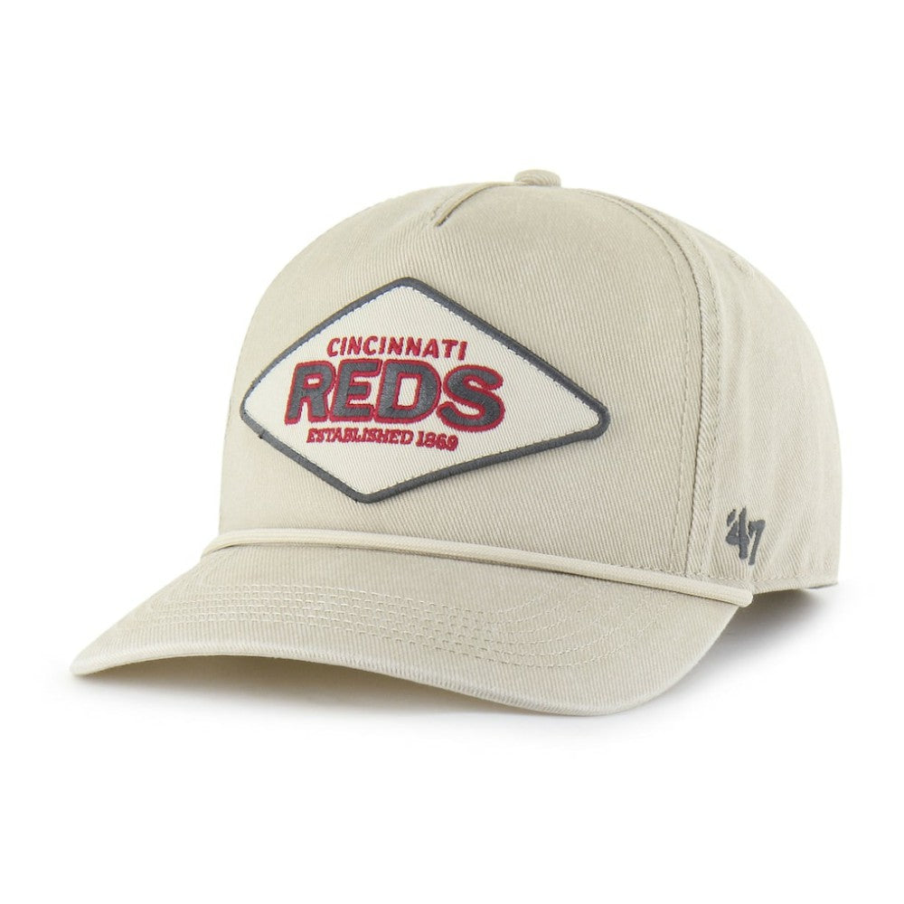 Cincinnati Reds Cairn Hitch Adjustable Hat Khaki | 47 brand