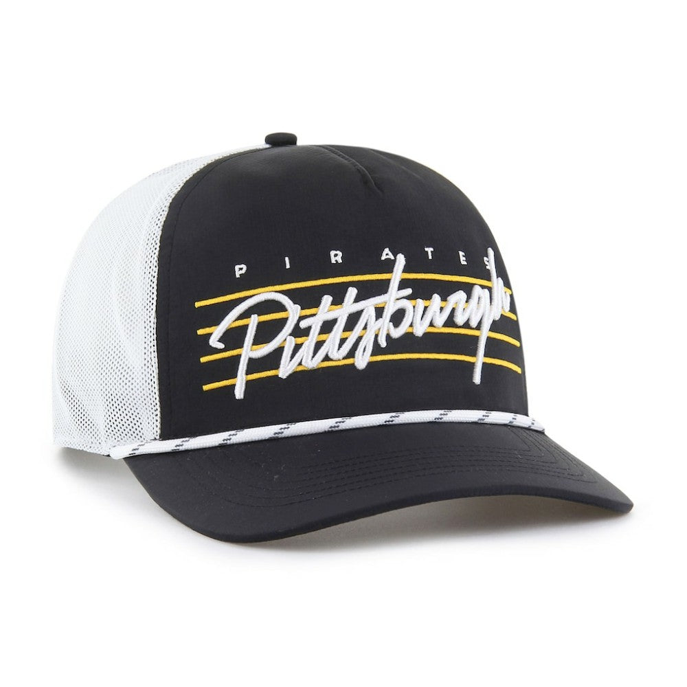 Pittsburgh Pirates Brrr Downburst Mesh Hitch Adjustable Hat Black | 47 brand
