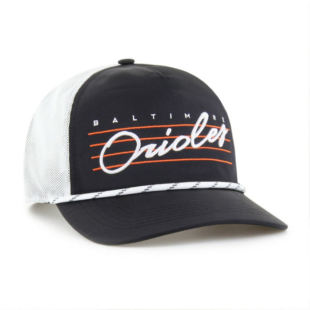 Baltimore Orioles Brrr Downburst Mesh Hitch Adjustable Hat Black | 47 brand