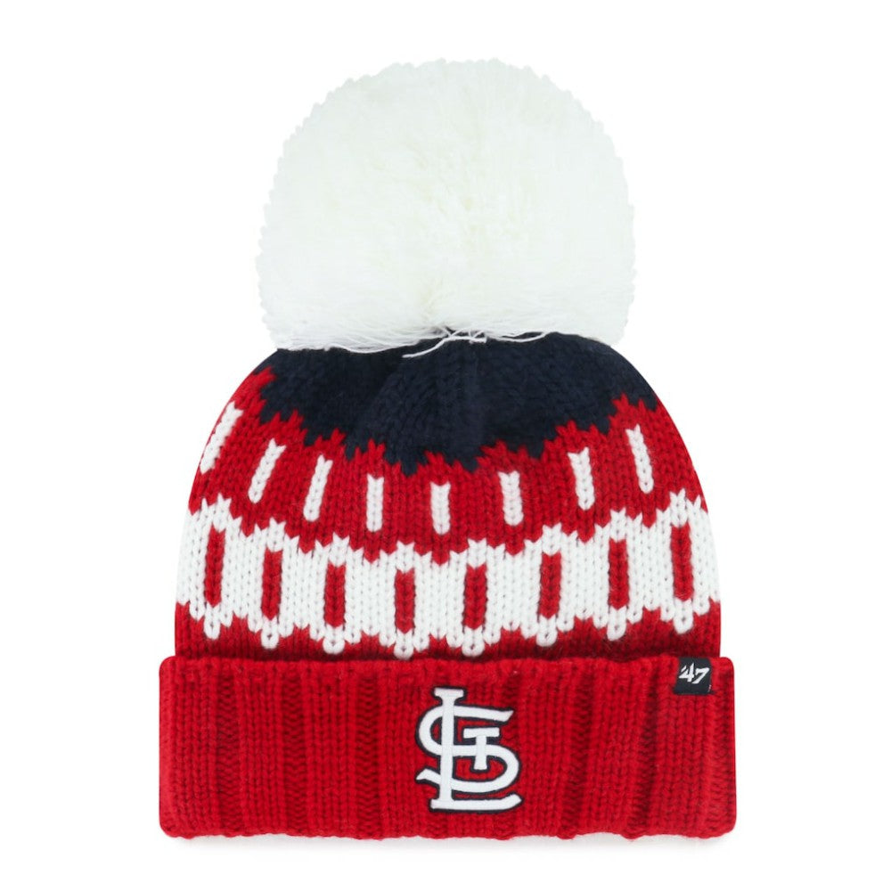 St. Louis Cardinals Women's Felicity Cuffed Knit Hat with Pom Red | 47 brand