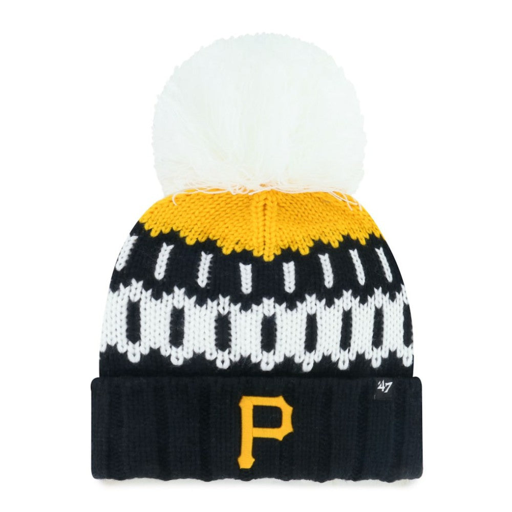 Pittsburgh Pirates Women's Felicity Cuffed Knit Hat with Pom Black | 47 brand