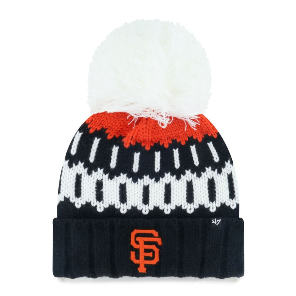 San Francisco Giants Women's Felicity Cuffed Knit Hat with Pom Black | 47 brand