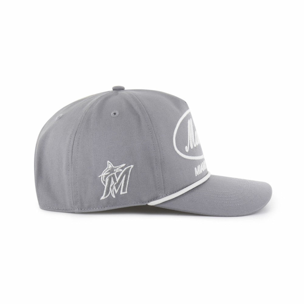 Miami Marlins Foundational Hitch Adjustable Hat Gray | 47 brand