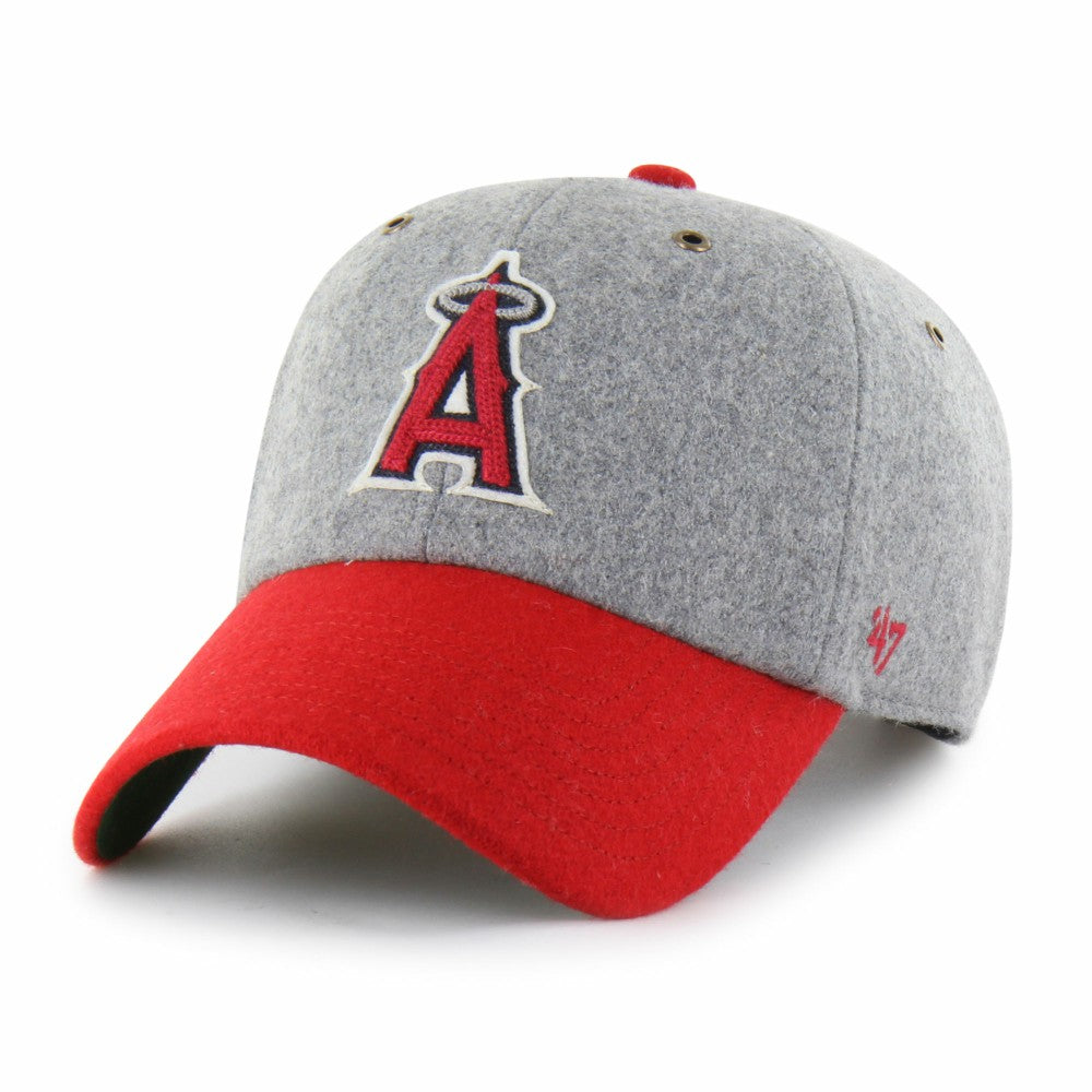 Los Angeles Angels Golden Age Wool Clean Up Adjustable Hat Gray/Red | 47 brand