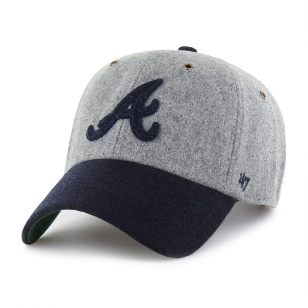 Atlanta Braves Golden Age Wool Clean Up Adjustable Hat Gray | 47 brand