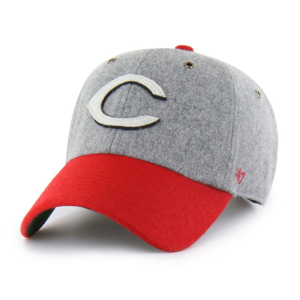Cincinnati Reds Golden Age Wool Clean Up Adjustable Hat Gray/Red | 47 brand