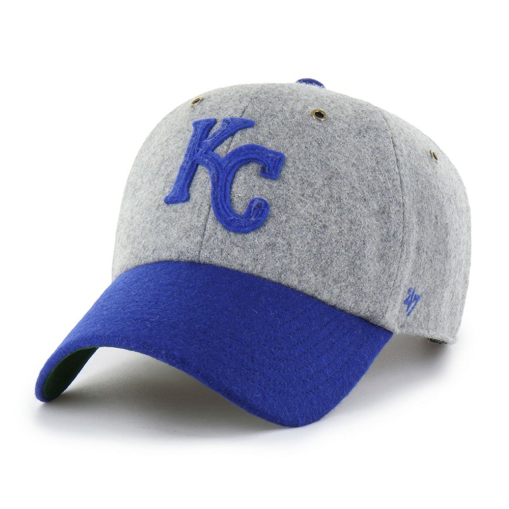 Kansas City Royals Golden Age Wool Clean Up Adjustable Hat Gray/Royal | 47 brand