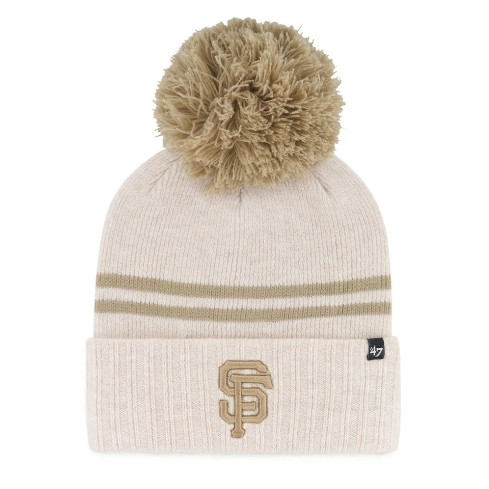 San Francisco Giants Women's Latte Cuffed Knit Hat with Pom Natural | 47 brand