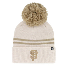 San Francisco Giants Women's Latte Cuffed Knit Hat with Pom Natural | 47 brand