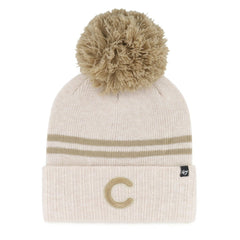 Chicago Cubs Women's Latte Cuffed Knit Hat with Pom Natural | 47 brand