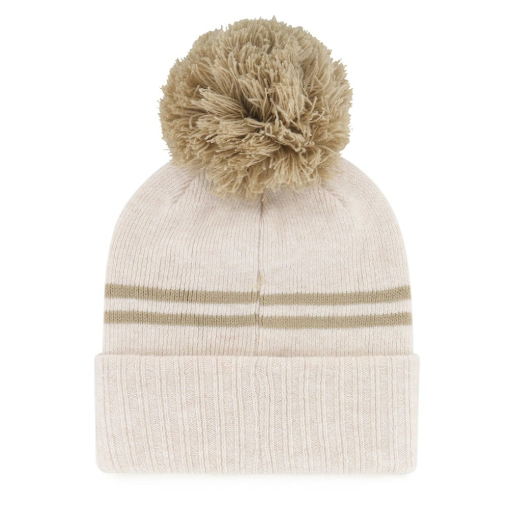 Atlanta Braves Women's Latte Cuffed Knit Hat with Pom Natural | 47 brand
