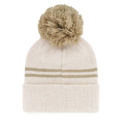 Atlanta Braves Women's Latte Cuffed Knit Hat with Pom Natural | 47 brand
