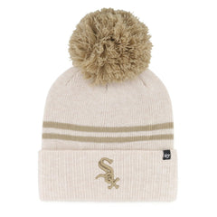 Chicago White Sox Women's Latte Cuffed Knit Hat with Pom Natural | 47 brand