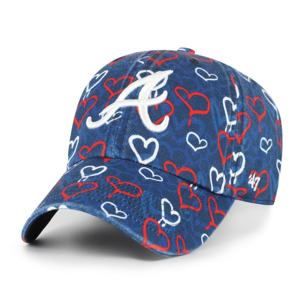 Atlanta Braves Girls Youth Mural Clean Up Adjustable Hat Navy | 47 brand