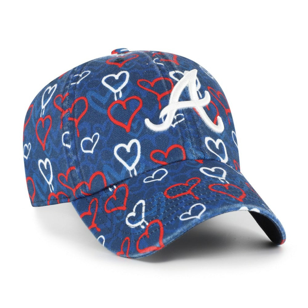 Atlanta Braves Girls Youth Mural Clean Up Adjustable Hat Navy | 47 brand