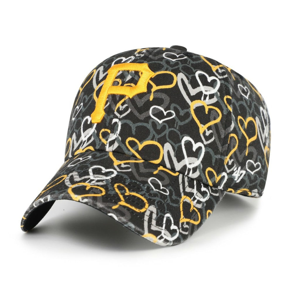 Pittsburgh Pirates Girls Youth Mural Clean Up Adjustable Hat Black | 47 brand