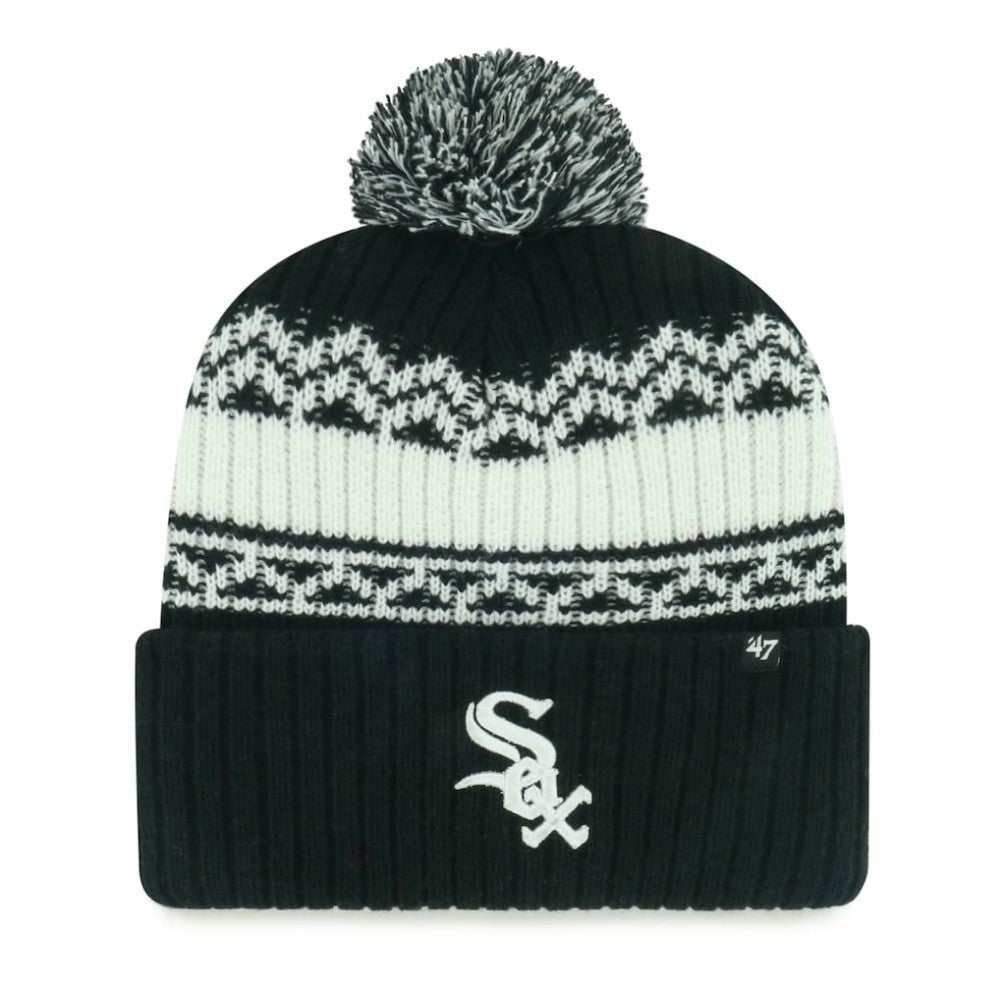 Chicago White Sox Youth Polar Vortex Cuffed Knit Hat with Pom Black | 47 brand