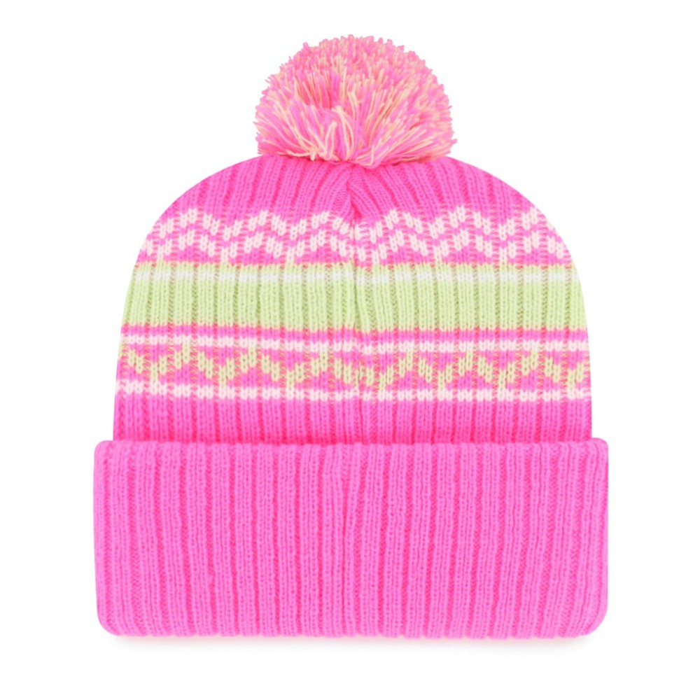 Atlanta Braves Youth Polar Vortex Cuffed Knit Hat with Pom Pink | 47 brand