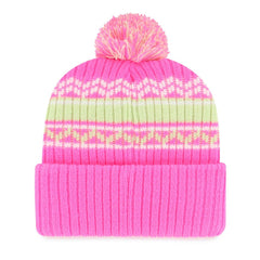 Boston Red Sox Youth Polar Vortex Cuffed Knit Hat with Pom Pink | 47 brand