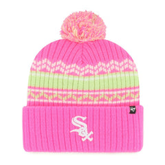 Chicago White Sox Youth Polar Vortex Cuffed Knit Hat with Pom Pink | 47 brand