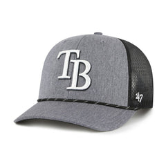 Tampa Bay Rays Carbon Rope Trucker Adjustable Hat Charcoal | 47 brand