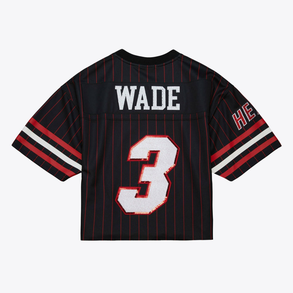 Dwyane Wade Miami Heat x DANNIJO Women's Cropped Football Fashion Jersey - Black