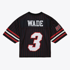 Dwyane Wade Miami Heat x DANNIJO Women's Cropped Football Fashion Jersey - Black