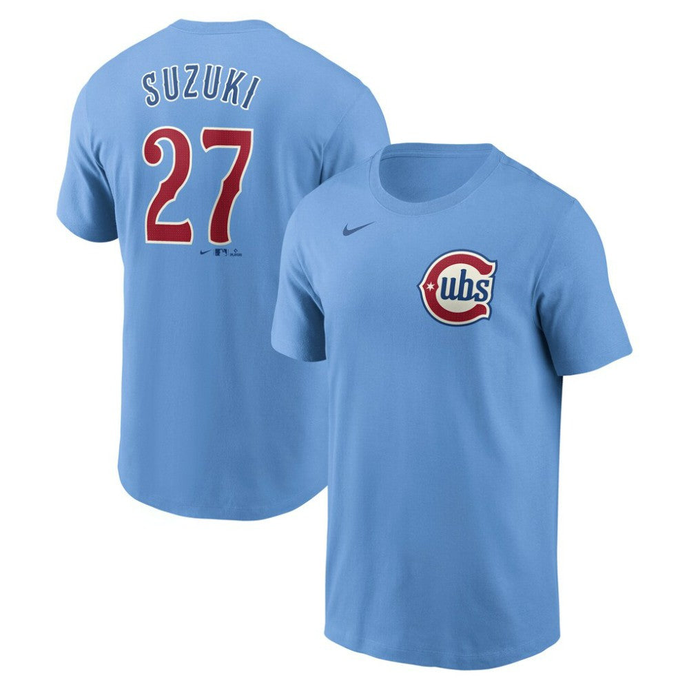 Seiya Suzuki Chicago Cubs  Fuse Name & Number T-Shirt Baby Blue | Nike