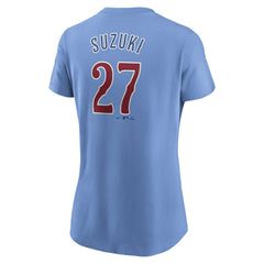 Seiya Suzuki Chicago Cubs Women's Cooperstown Collection Fuse Name & Number T-Shirt Light Blue | Nike