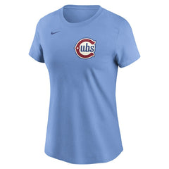 Dansby Swanson Chicago Cubs Women's Cooperstown Collection Fuse Name & Number T-Shirt Light Blue | Nike