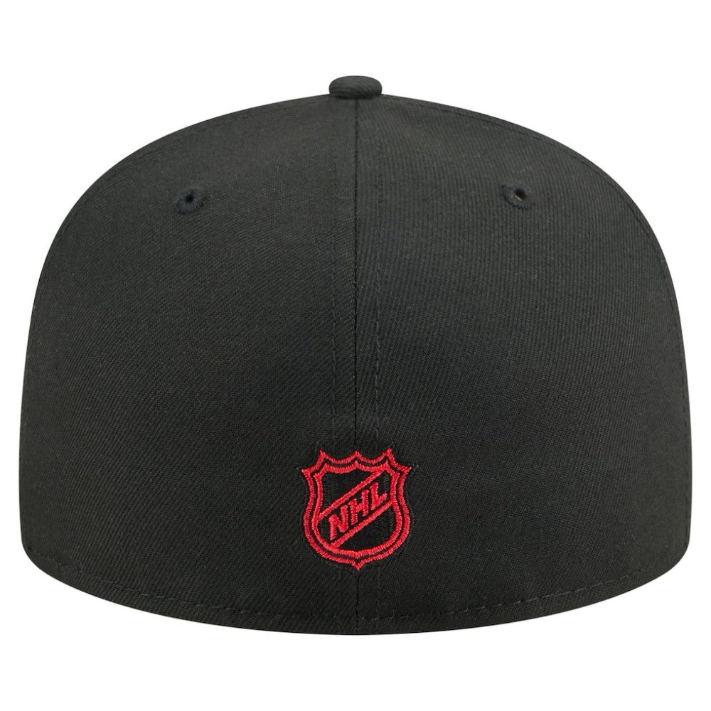 Chicago Blackhawks New Era Oversized Vintage Arch 59Fifty Fitted Hat Black