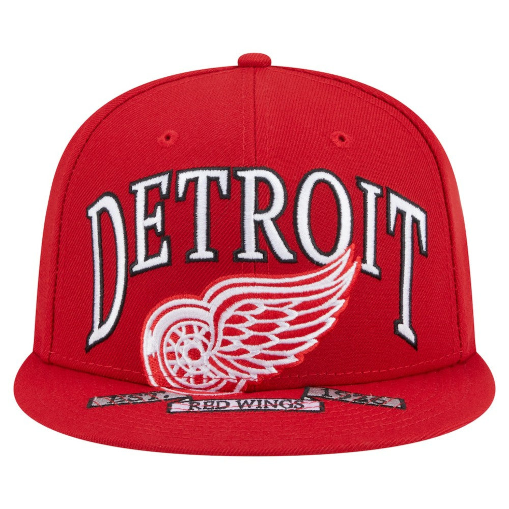Detroit Red Wings New Era Oversized Vintage Arch 59Fifty Fitted Hat Red