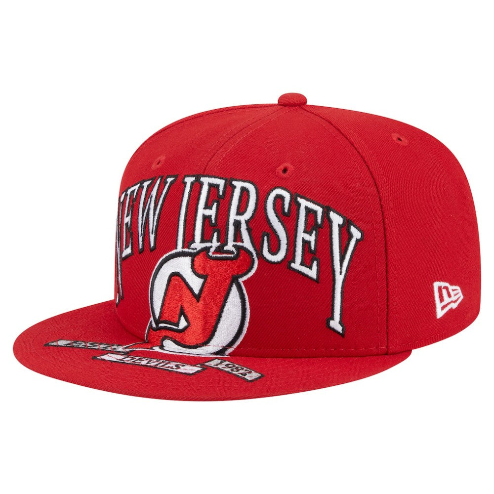 New Jersey Devils New Era Oversized Vintage Arch 59Fifty Fitted Hat Red
