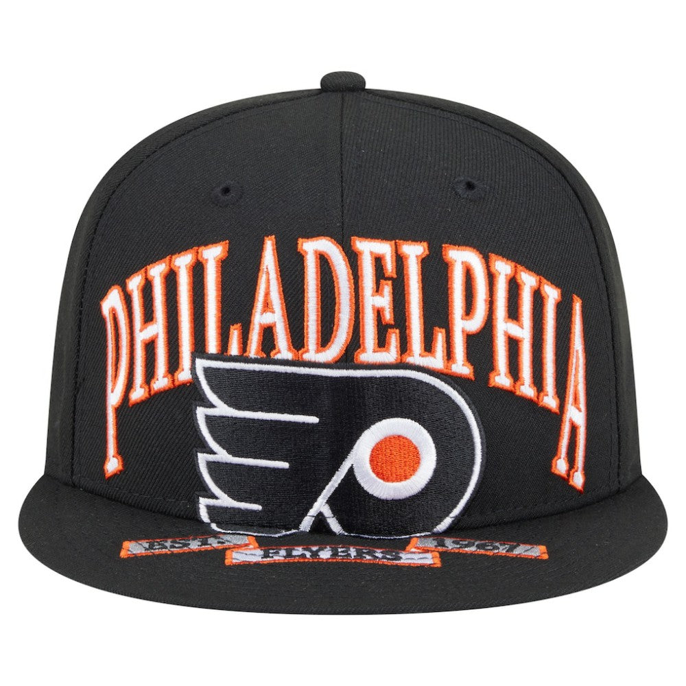Philadelphia Flyers New Era Oversized Vintage Arch 59Fifty Fitted Hat Black